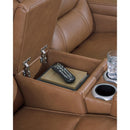  Manufacturer Color_Caramel  -- Knightington Power Reclining Leather Match Loveseat with Console IMAGE 7
