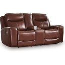 Manufacturer Color_Mahogany  --  Next Move PCU1210218 Power Reclining Loveseat with Console and Adjustable Headrest IMAGE 1